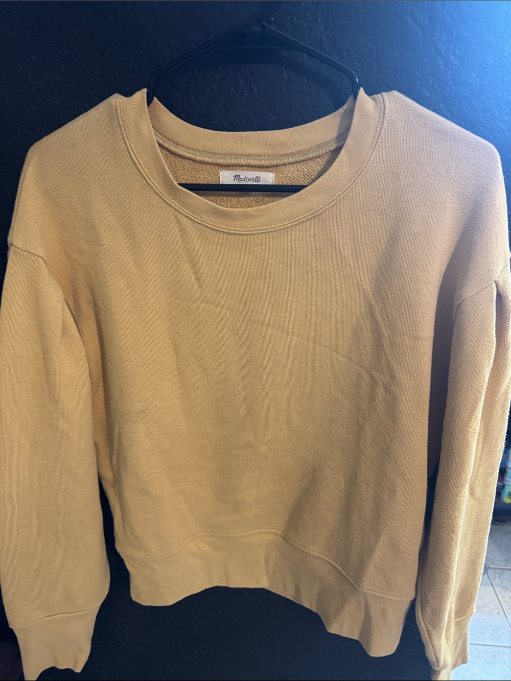 Madewell Women's Crewneck Sweatshirt in Mustard Yellow
